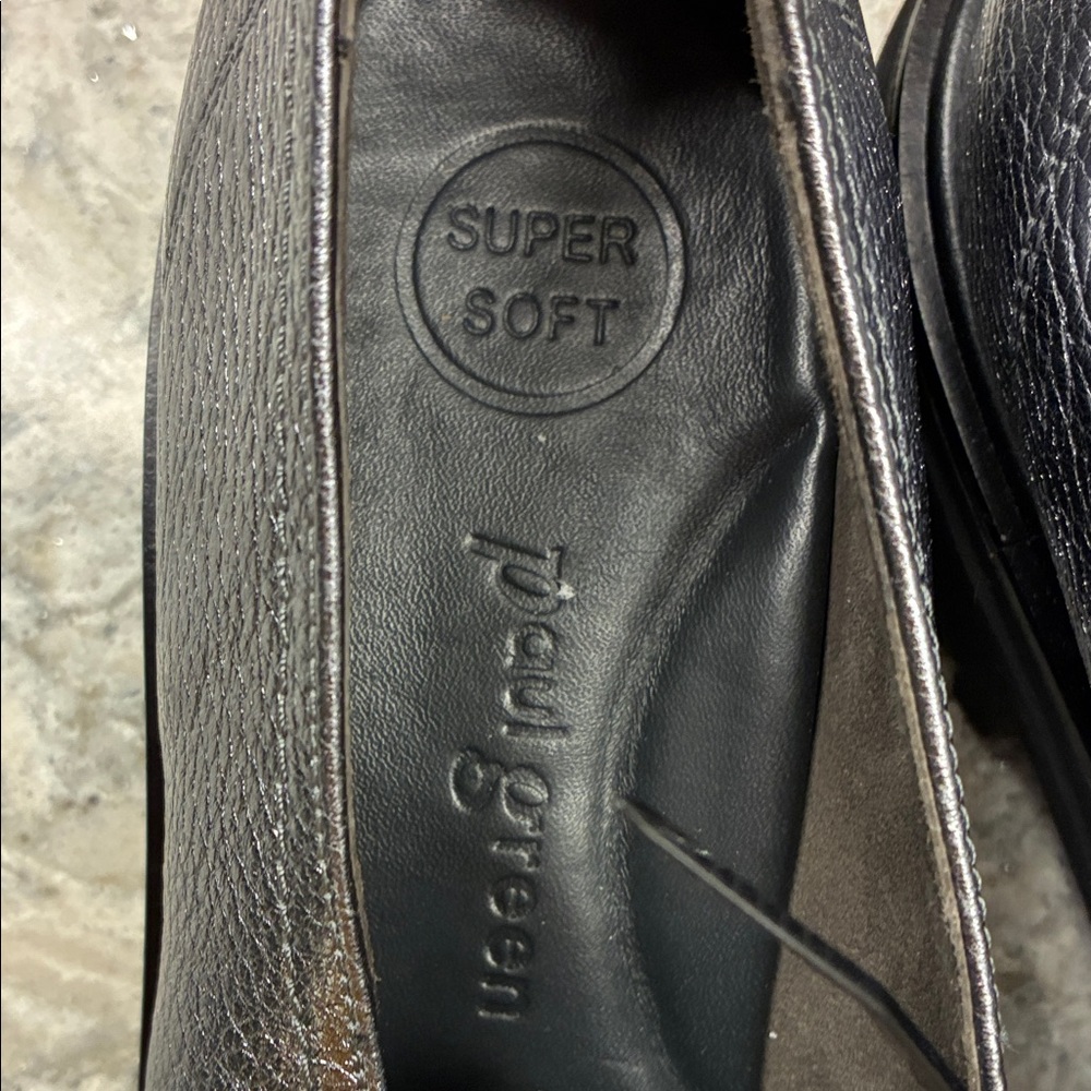$429 Women Paul Green Loafers Lug Sole Metallic Pewter Wellesley Silver 10.5 11 - Picture 6 of 12